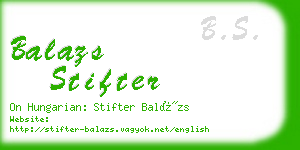 balazs stifter business card